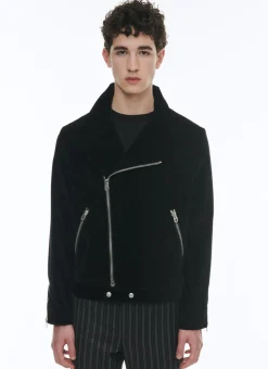 Fursac Velvet Biker Jacket Black Discount