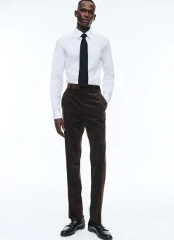 Fursac Velvet Fitted Trousers Brown Flash Sale