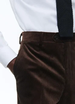 Fursac Velvet Fitted Trousers Brown Flash Sale