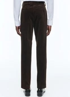 Fursac Velvet Fitted Trousers Brown Flash Sale