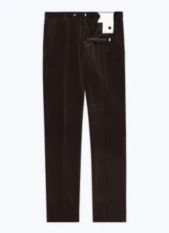 Fursac Velvet Fitted Trousers Brown Flash Sale