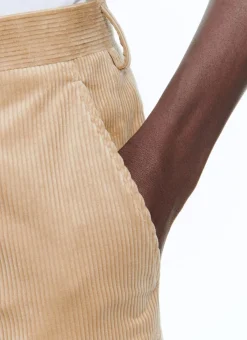 Fursac Velvet Fitted Trousers Beige Flash Sale