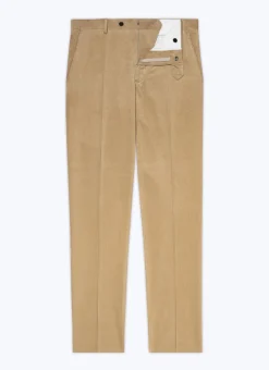 Fursac Velvet Fitted Trousers Beige Flash Sale