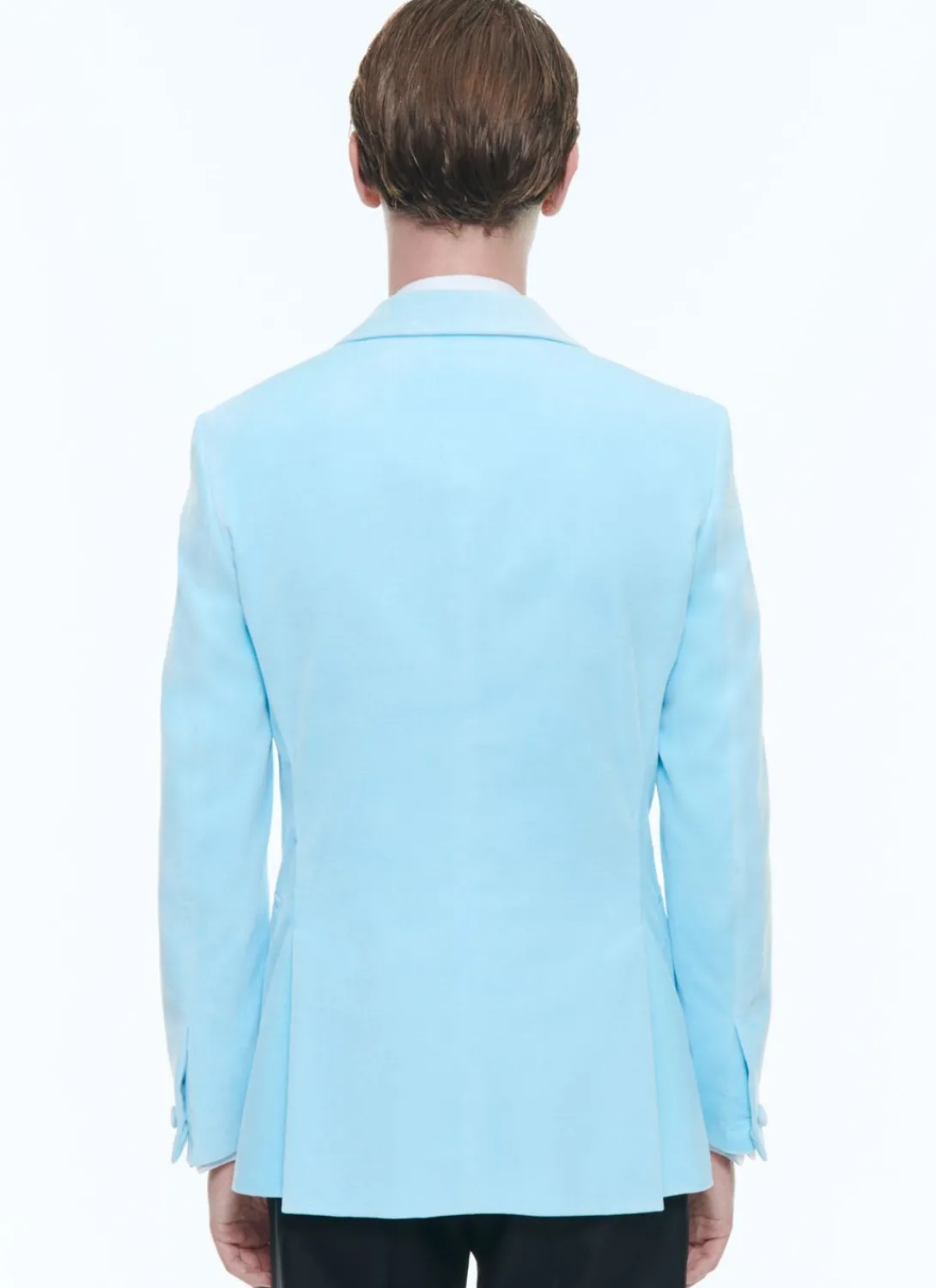 Fursac Velvet Shawl Collar Tuxedo Ice Blue New