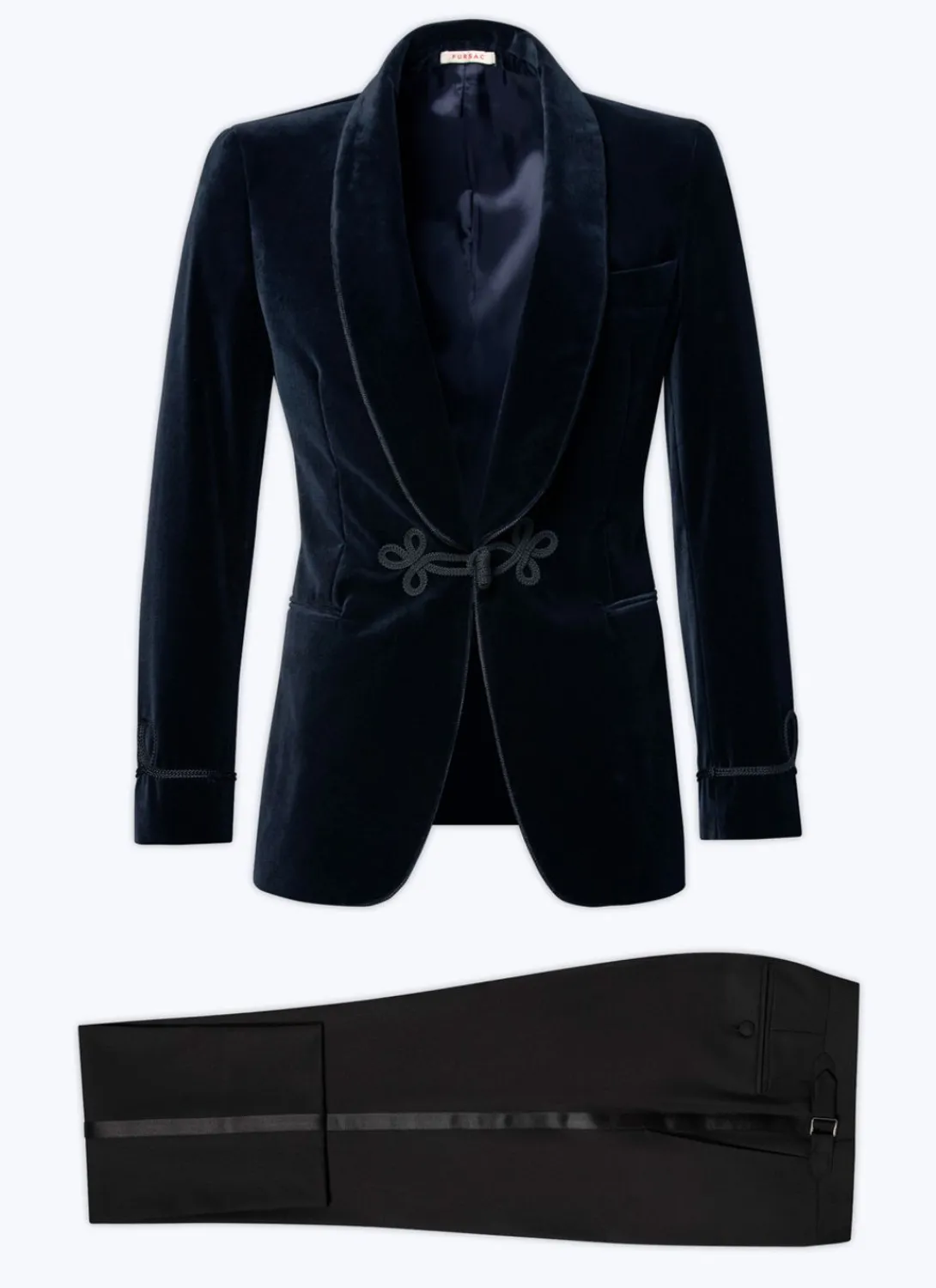 Fursac Velvet Tuxedo With Brandenburg Jacket Navy Blue Best