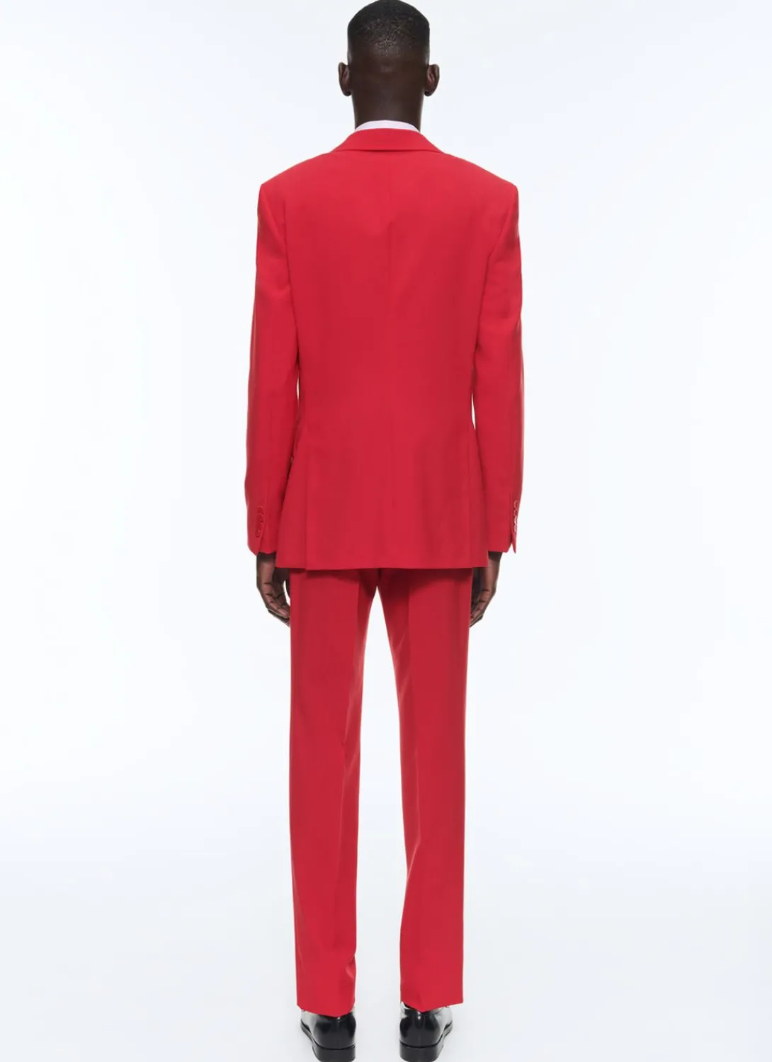 Fursac Virgin Wool Canvas Fitted Suit Red Flash Sale