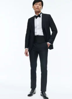 Fursac Virgin Wool Faille Fitted Tuxedo Navy Blue Discount