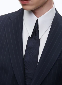 Fursac Virgin Wool Fitted Suit Navy Blue - Stripes Shop