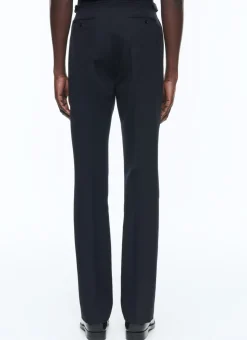 Fursac Virgin Wool Fitted Trousers Navy Blue Store