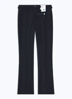 Fursac Virgin Wool Fitted Trousers Navy Blue Store