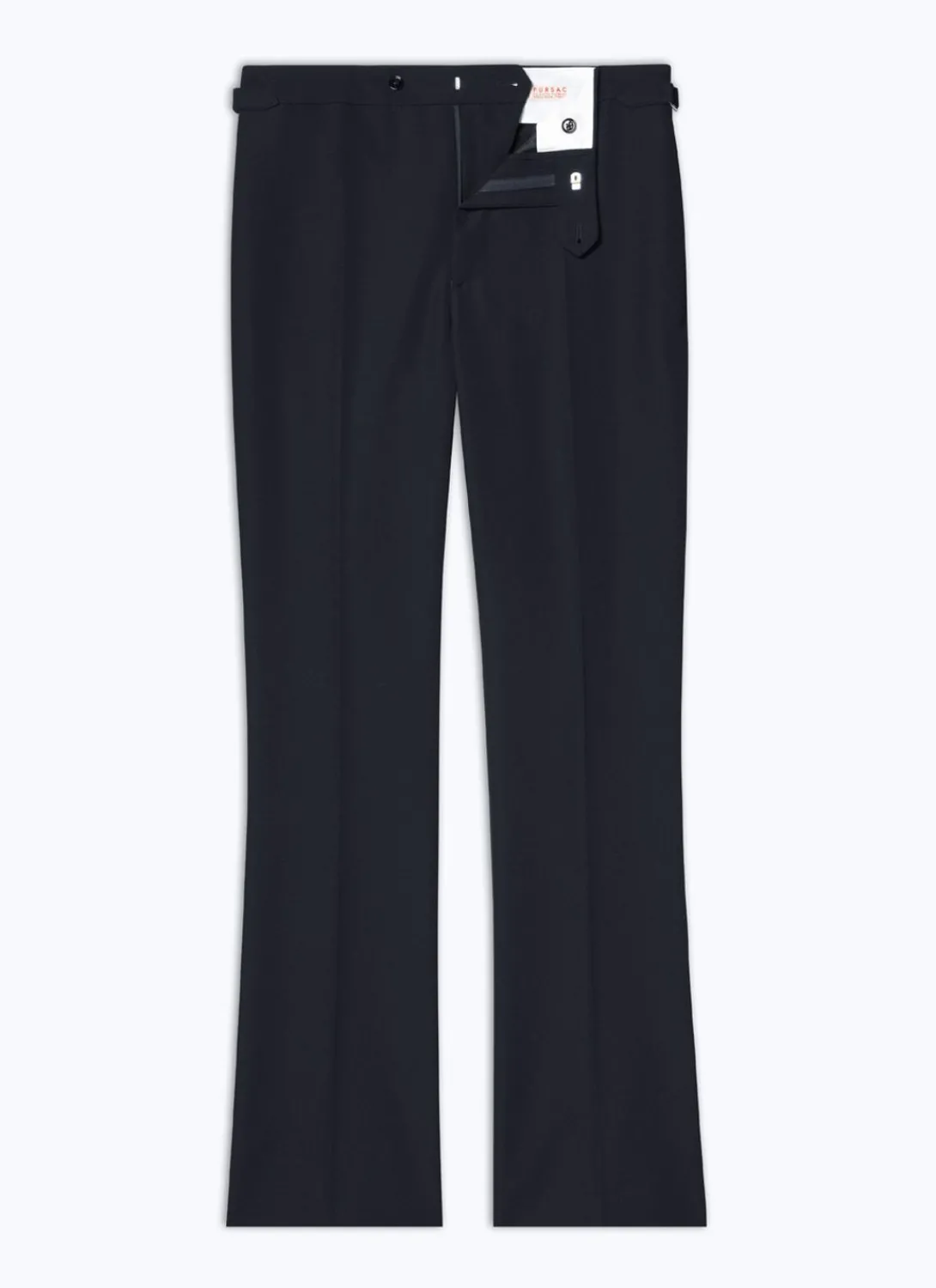 Fursac Virgin Wool Fitted Trousers Navy Blue Store
