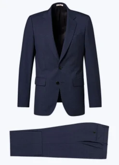 Fursac Virgin Wool Large Suit Blue - Prince Of Wales Pattern Cheap