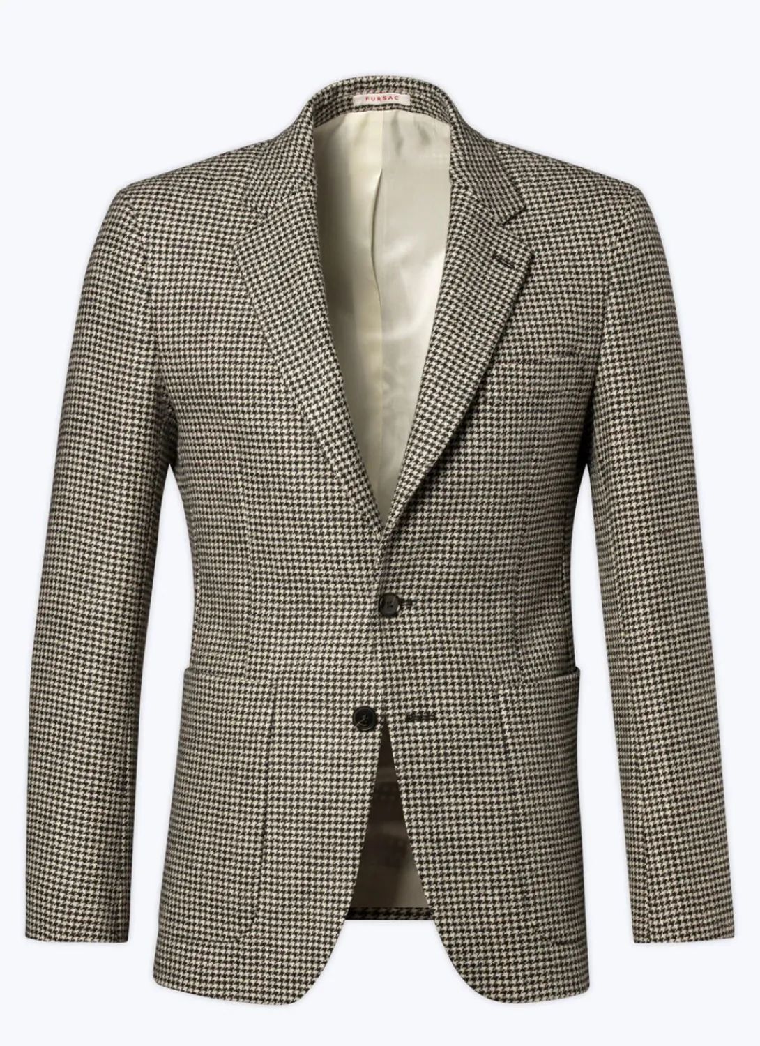 Fursac Virgin Wool Straight Jacket Black And White Houndstooth Hot