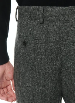 Fursac Virgin Wool Tweed Fitted Trousers Grey Cheap