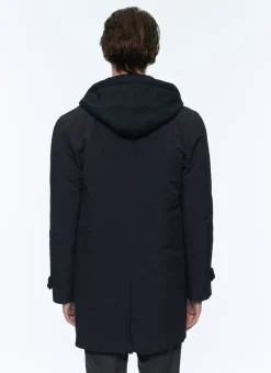 Fursac Water-Repellent Canvas Parka Navy Blue Discount