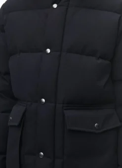 Fursac Water-Repellent Down Jacket With Hood Navy Blue Shop