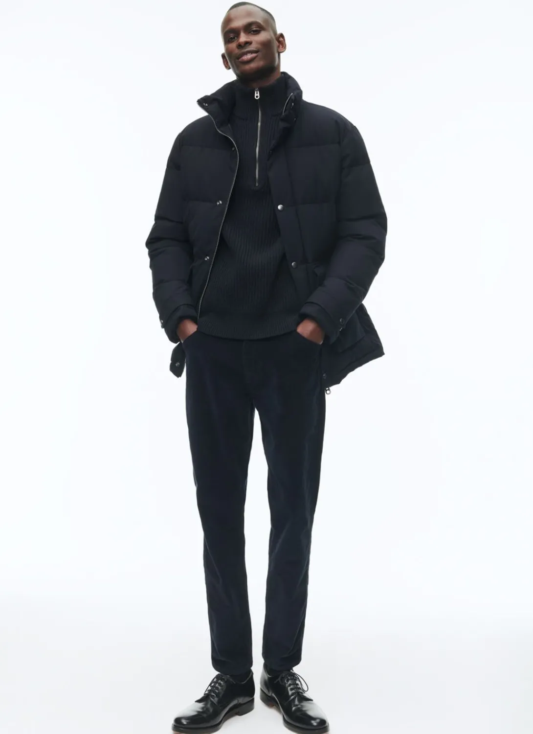 Fursac Water-Repellent Down Jacket With Hood Navy Blue Shop