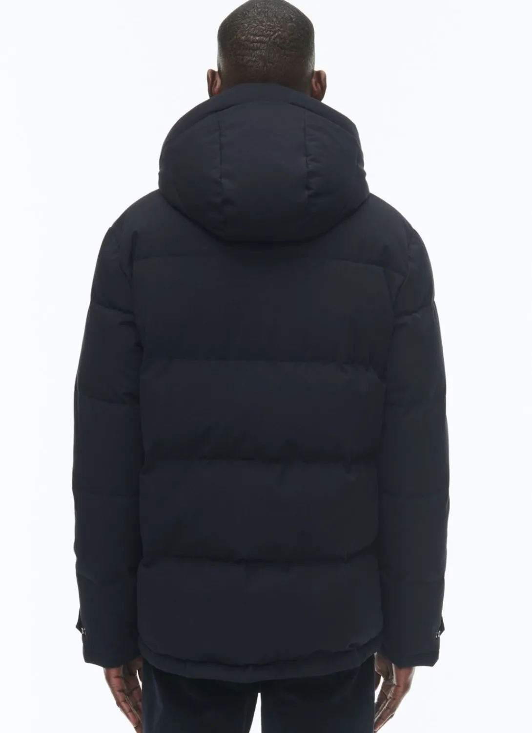 Fursac Water-Repellent Down Jacket With Hood Navy Blue Shop