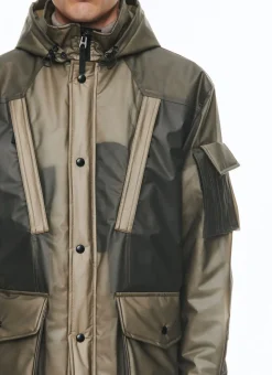Fursac Water-Repellent See-Through Parka See-Through Grey Sale