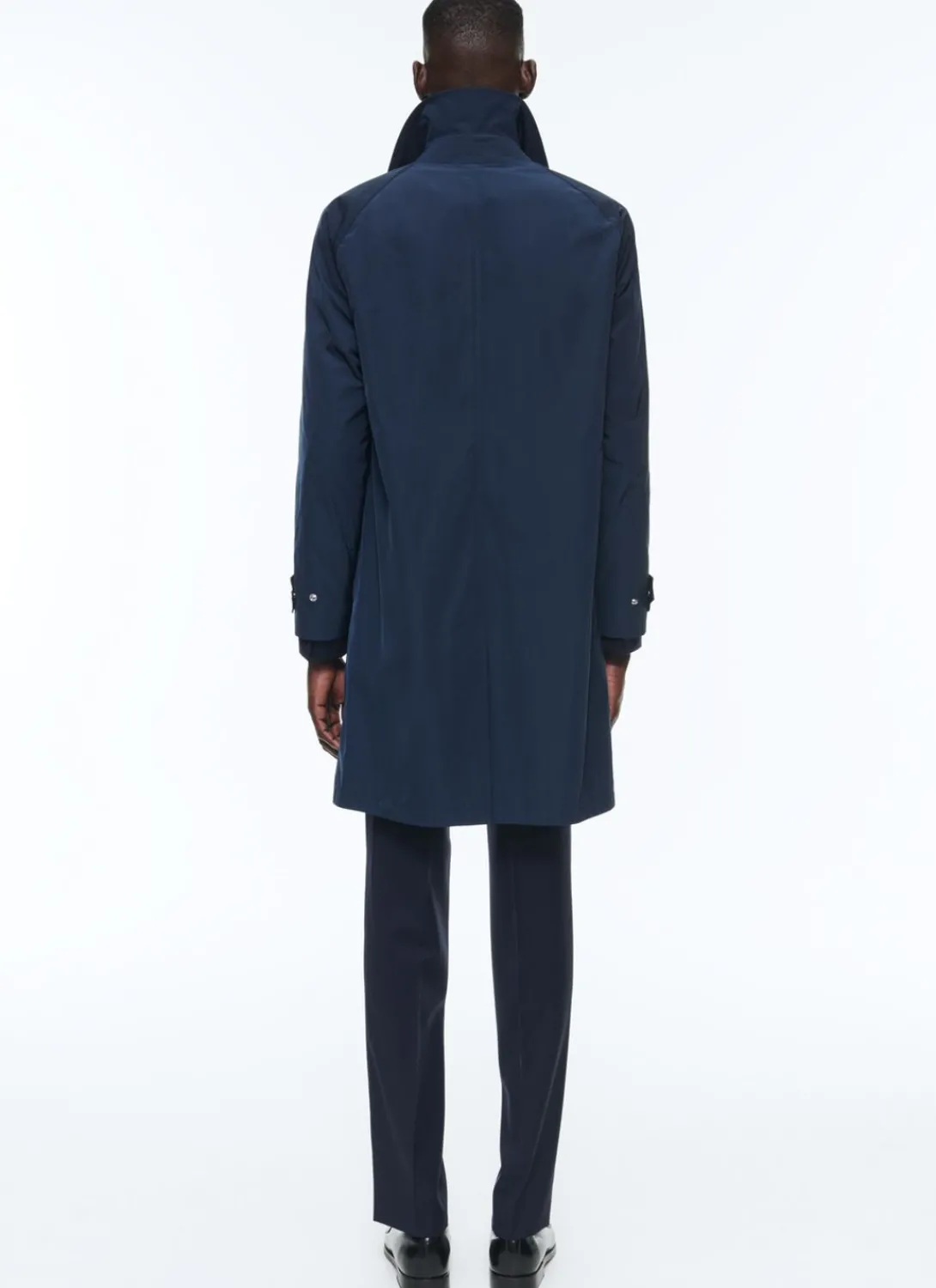 Fursac Water-Repellent Solaro Cotton Coat Navy Blue Best
