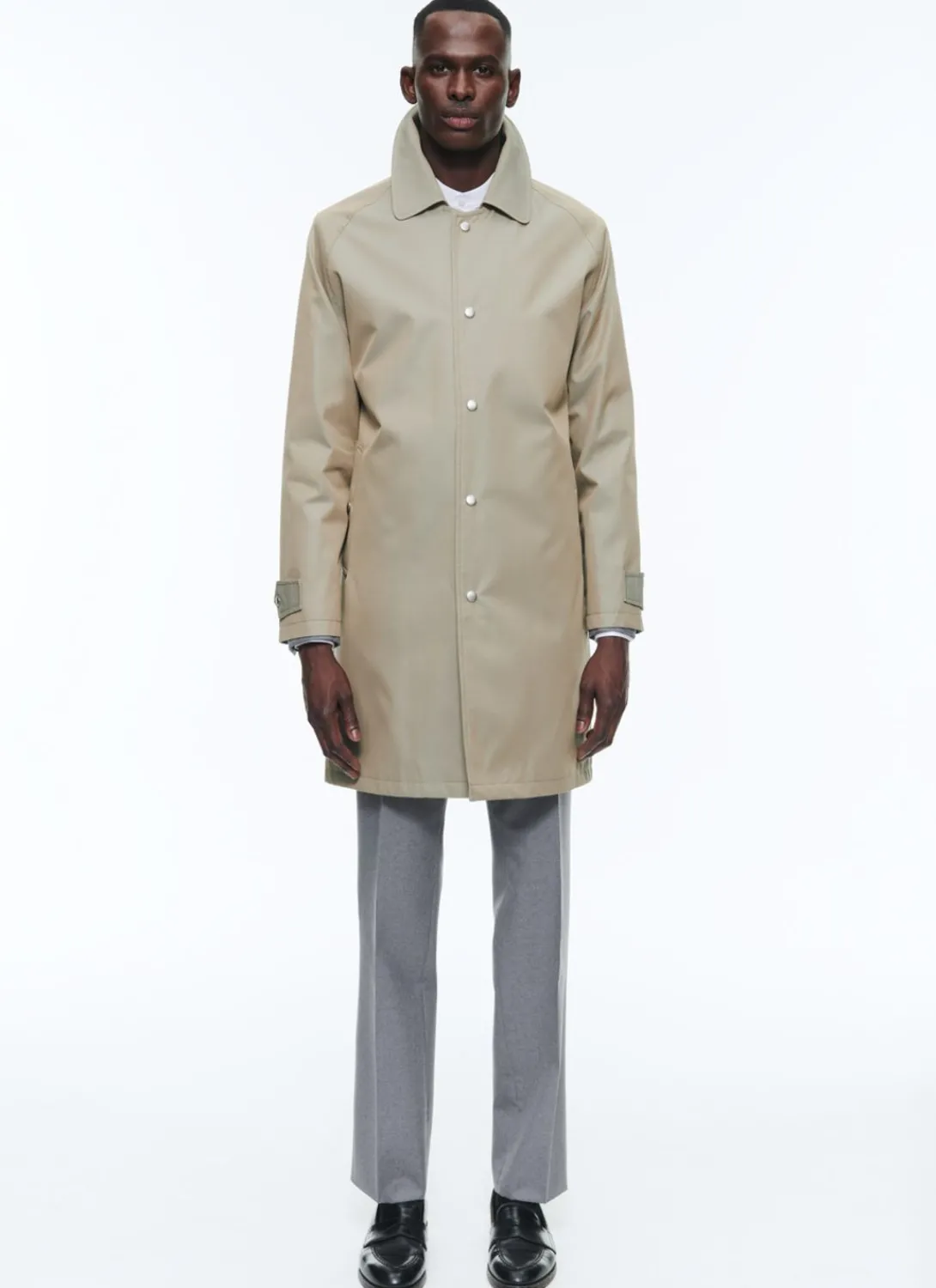 Fursac Water-Repellent Solaro Cotton Coat Egg Shell Cheap