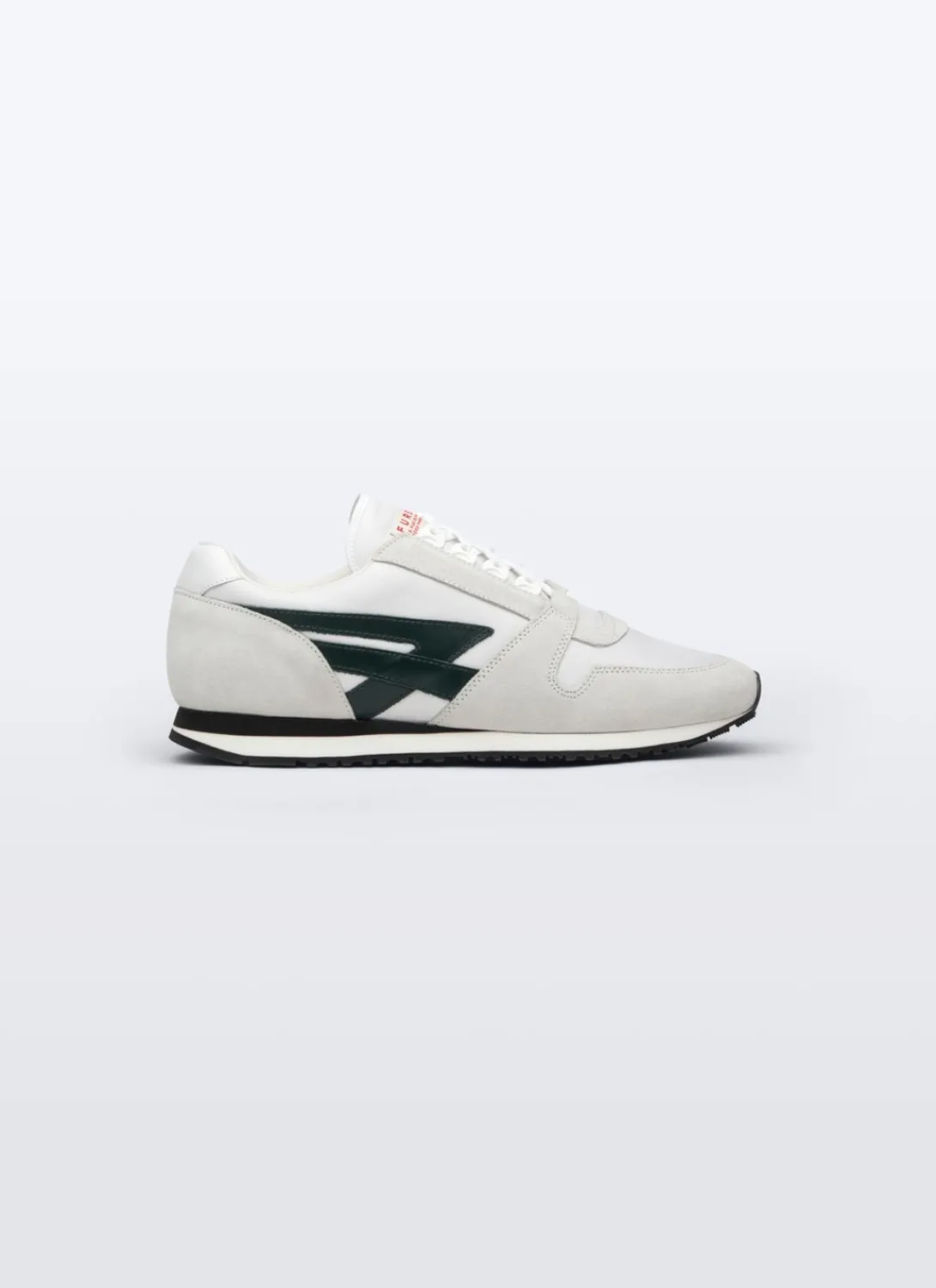 Fursac White Leather And Nylon Sneakers White - Green Logo New