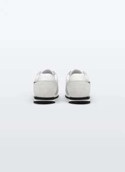 Fursac White Leather And Nylon Sneakers White - Green Logo New