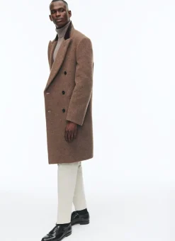 Fursac Wool And Alpaca Double-Breasted Coat Chestnut Store