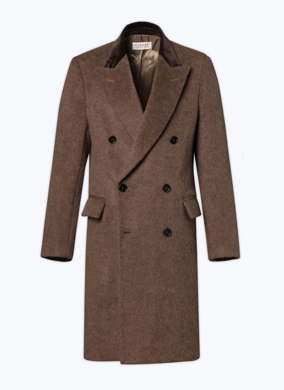 Fursac Wool And Alpaca Double-Breasted Coat Chestnut Store