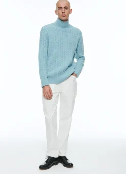 Fursac Wool And Cashmere Cable-Knit Sweater Sky Blue Outlet