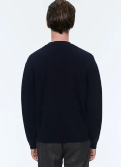 Fursac Wool And Cashmere Cardigan Navy Blue Fashion