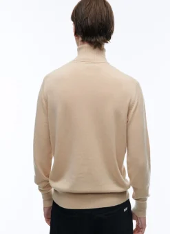 Fursac Wool And Cashmere Roll Neck Sweater Beige Best Sale