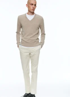 Fursac Wool And Cashmere Sweater With V-Collar Camel Fashion