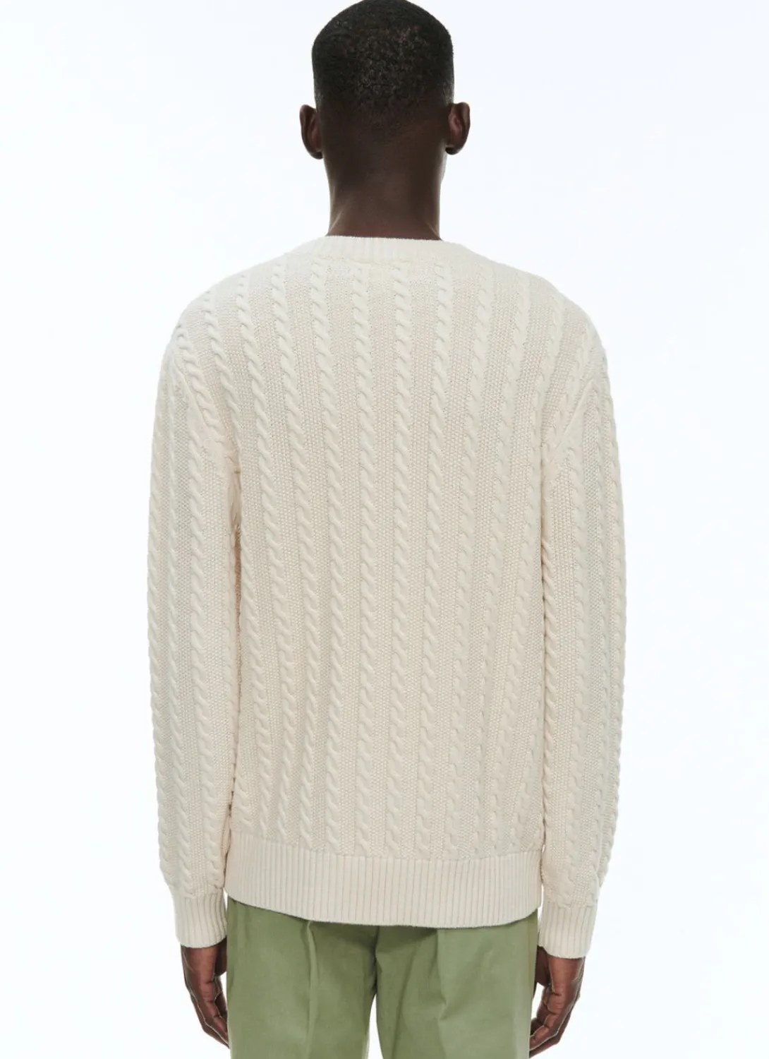 Fursac Wool And Cotton Cable Knit Sweater Ecru Best Sale