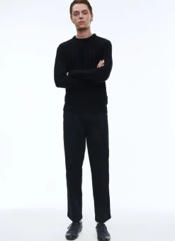 Fursac Wool And Cotton Cable Knit Sweater Navy Blue Clearance