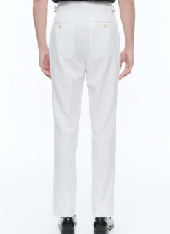 Fursac Wool And Cotton Pleated Trousers Ecru Clearance
