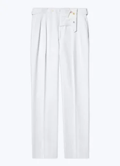 Fursac Wool And Cotton Pleated Trousers Ecru Clearance