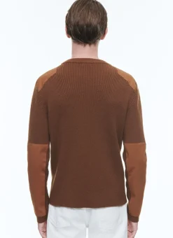 Fursac Wool And Cotton Ribbed Sweater Camel Brown Hot