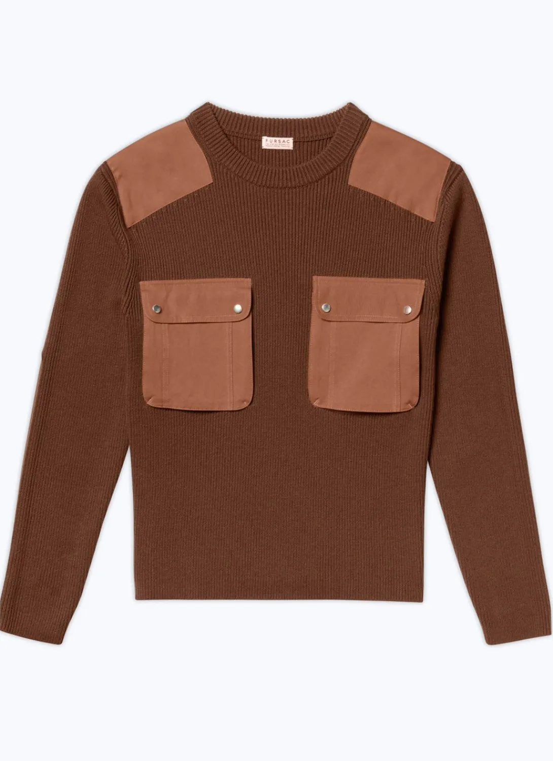 Fursac Wool And Cotton Ribbed Sweater Camel Brown Hot
