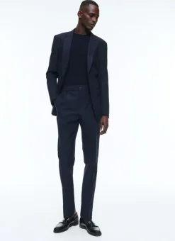 Fursac Wool And Cotton Seersucker Suit Navy Blue - Tone On Tone Gingham Pattern Online