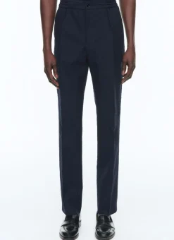 Fursac Wool And Cotton Seersucker Suit Navy Blue - Tone On Tone Gingham Pattern Online