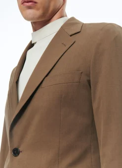 Fursac Wool And Cotton Straight Suit Tobacco - Blended Herringbone Pattern New