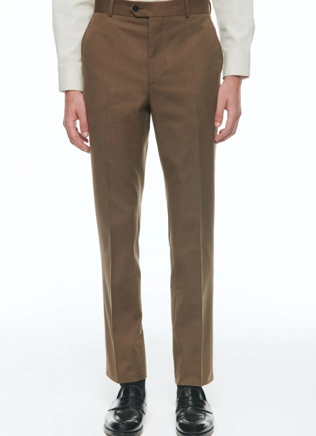 Fursac Wool And Cotton Straight Suit Tobacco - Blended Herringbone Pattern New