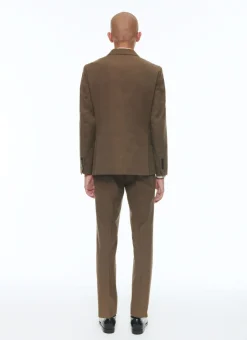 Fursac Wool And Cotton Straight Suit Tobacco - Blended Herringbone Pattern New