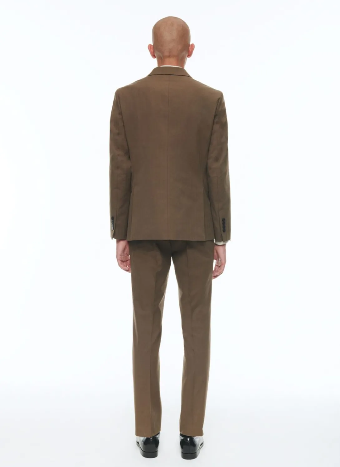 Fursac Wool And Cotton Straight Suit Tobacco - Blended Herringbone Pattern New