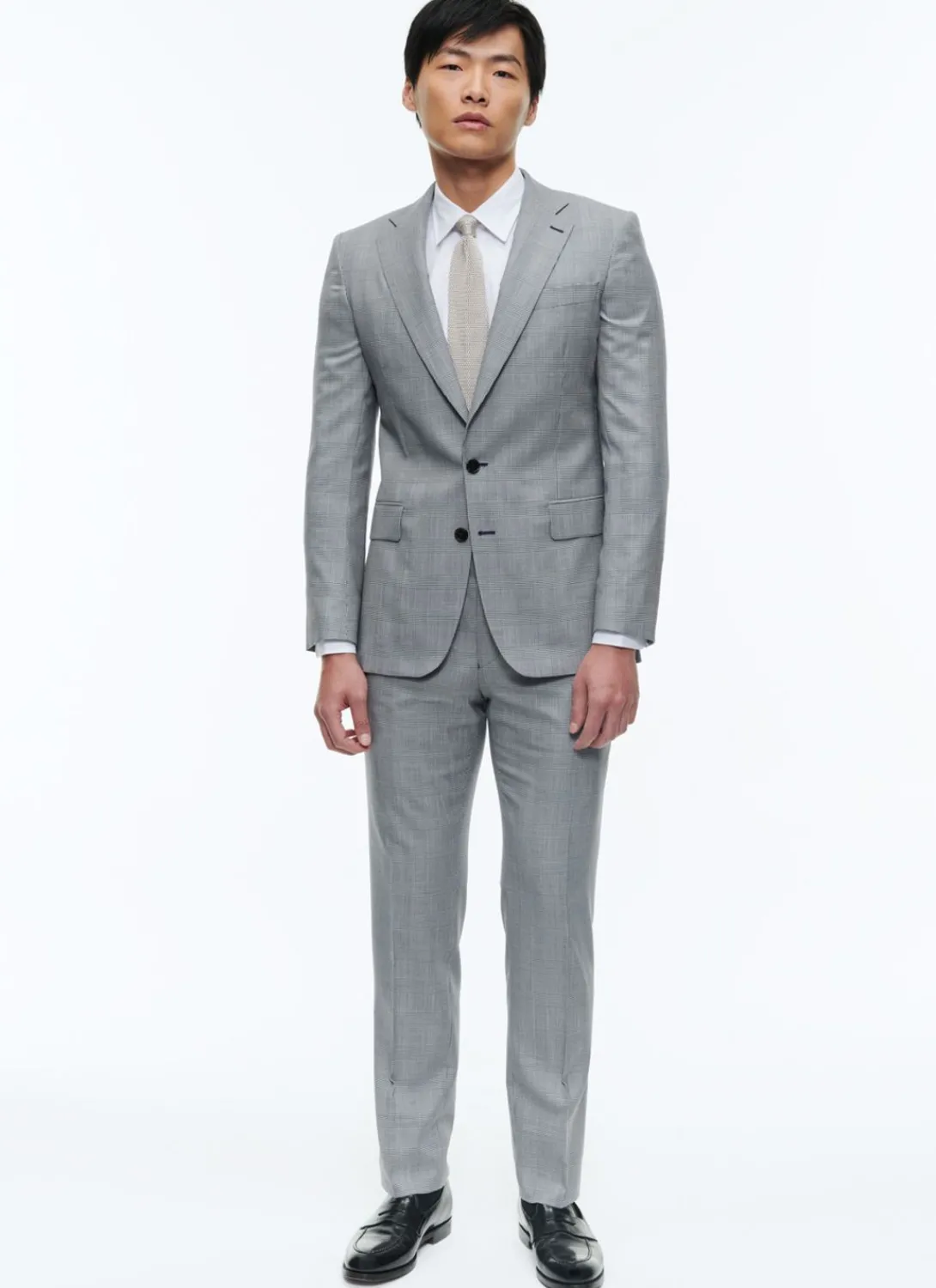 Fursac Wool And Cotton Suit With Pattern Grey Blue - Prince Of Wales Pattern Cheap