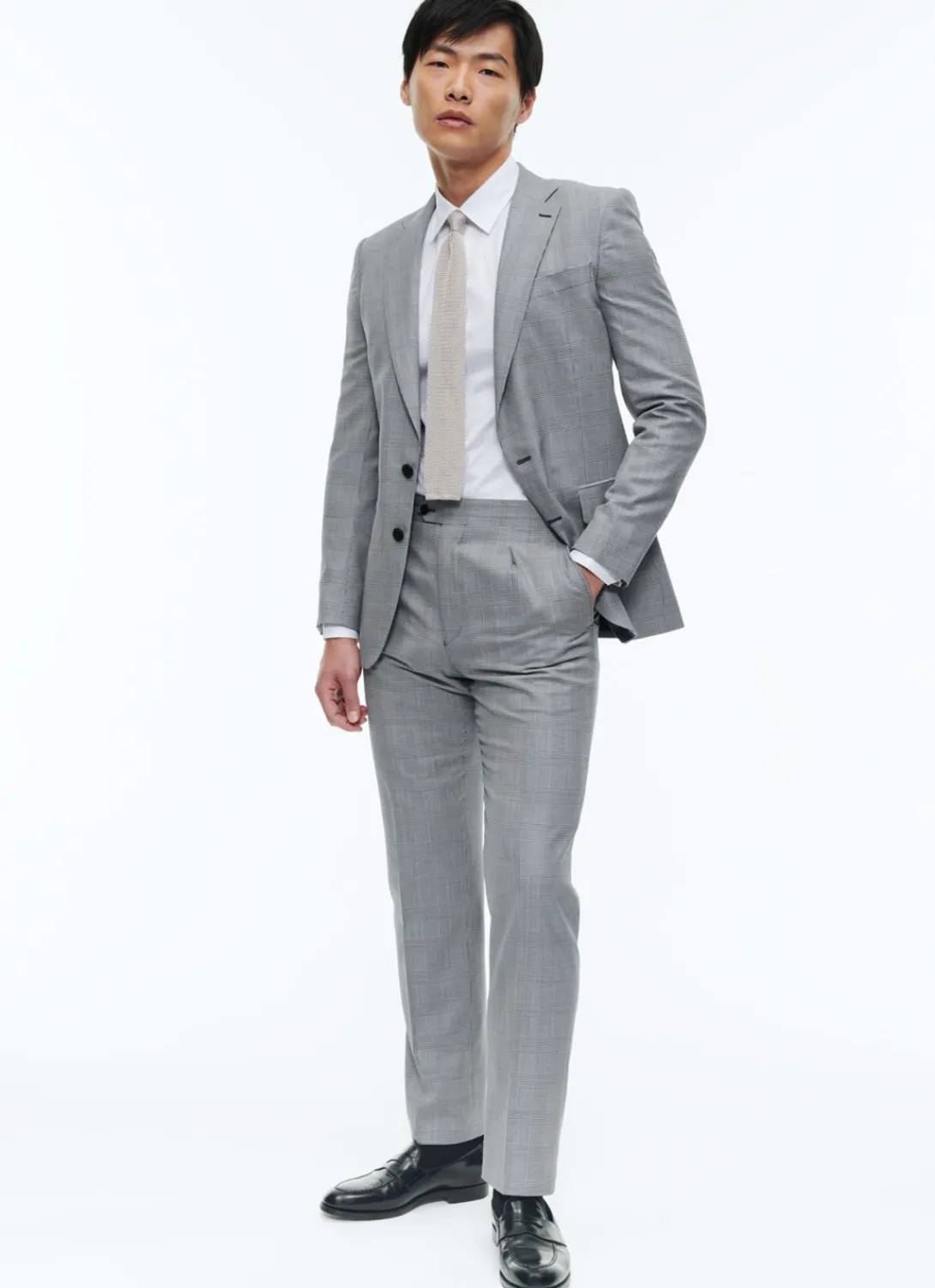 Fursac Wool And Cotton Suit With Pattern Grey Blue - Prince Of Wales Pattern Cheap