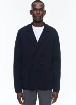 Fursac Wool And Cotton Tailored Cardigan Navy Blue Best