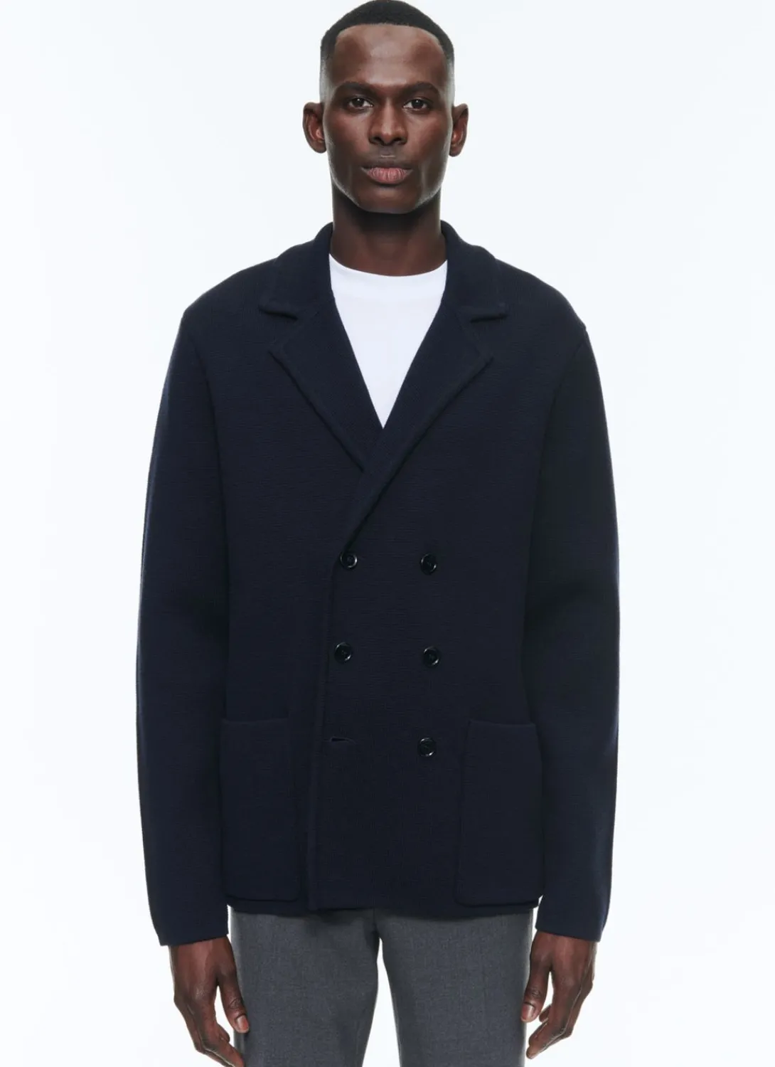 Fursac Wool And Cotton Tailored Cardigan Navy Blue Best