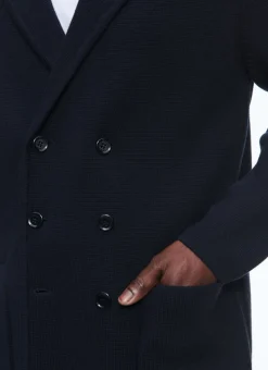 Fursac Wool And Cotton Tailored Cardigan Navy Blue Best